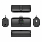 Mini Powerbank Voor USB-C Met iPhone Kabel 5000mAh
